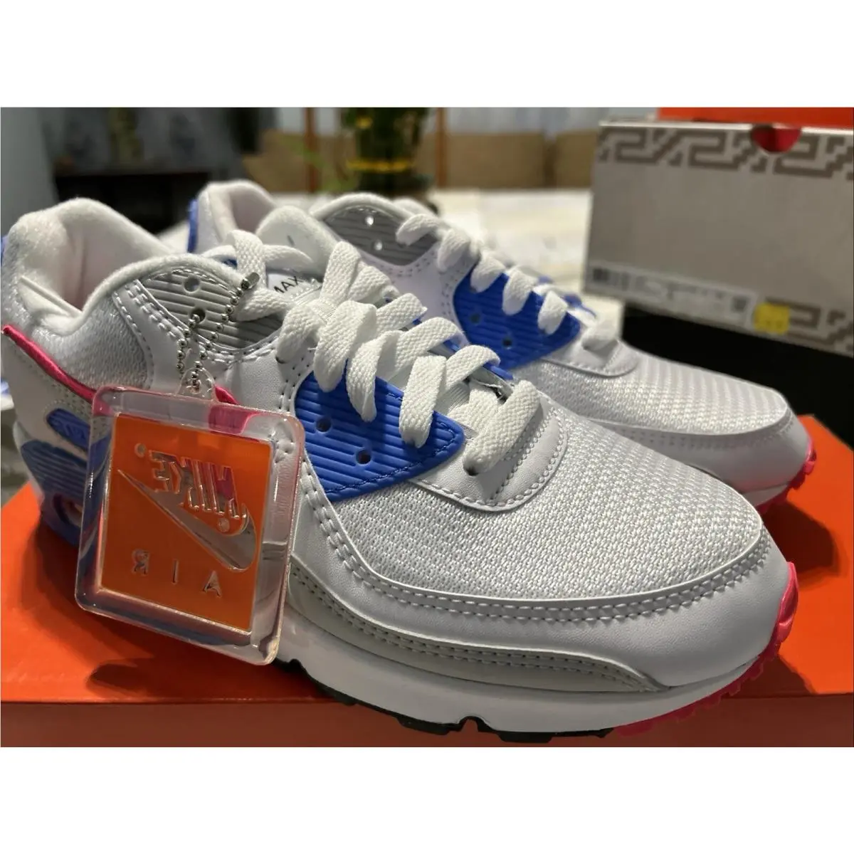 Nike shoes - Nike Air Max 90 - Air Max - DA8856-100 - White Hot Coral Blue Crystal 4