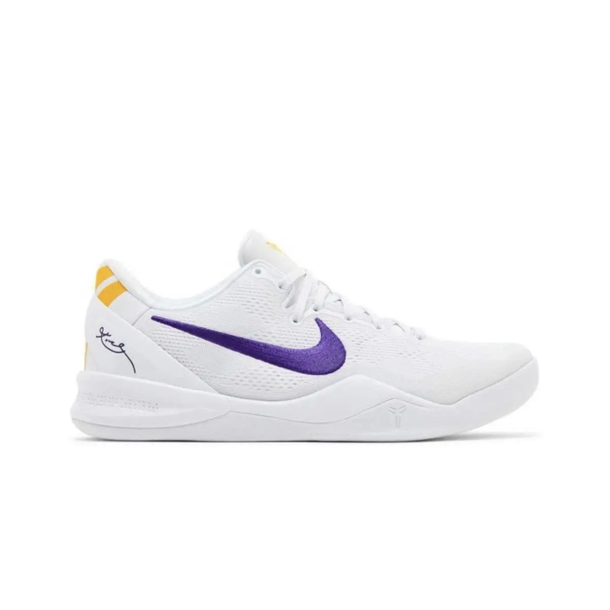 Size 7 Nike Kobe 8 Protro Lakers Home Basketball Shoes HF9550-100 - White/Court Purple/University Gold