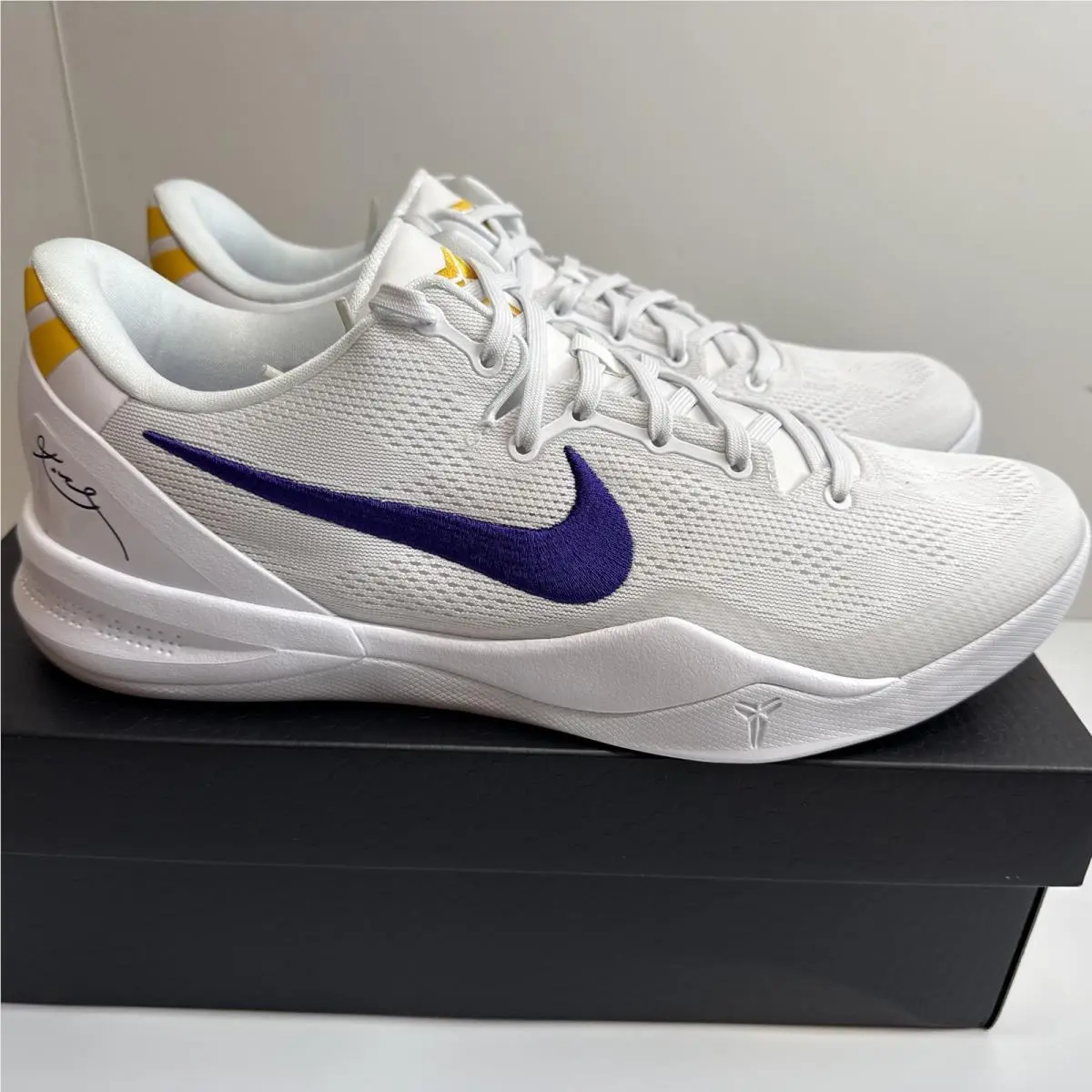 Nike Kobe 8 Protro Lakers Home White HF9550-100 Men`s Size 13 - White