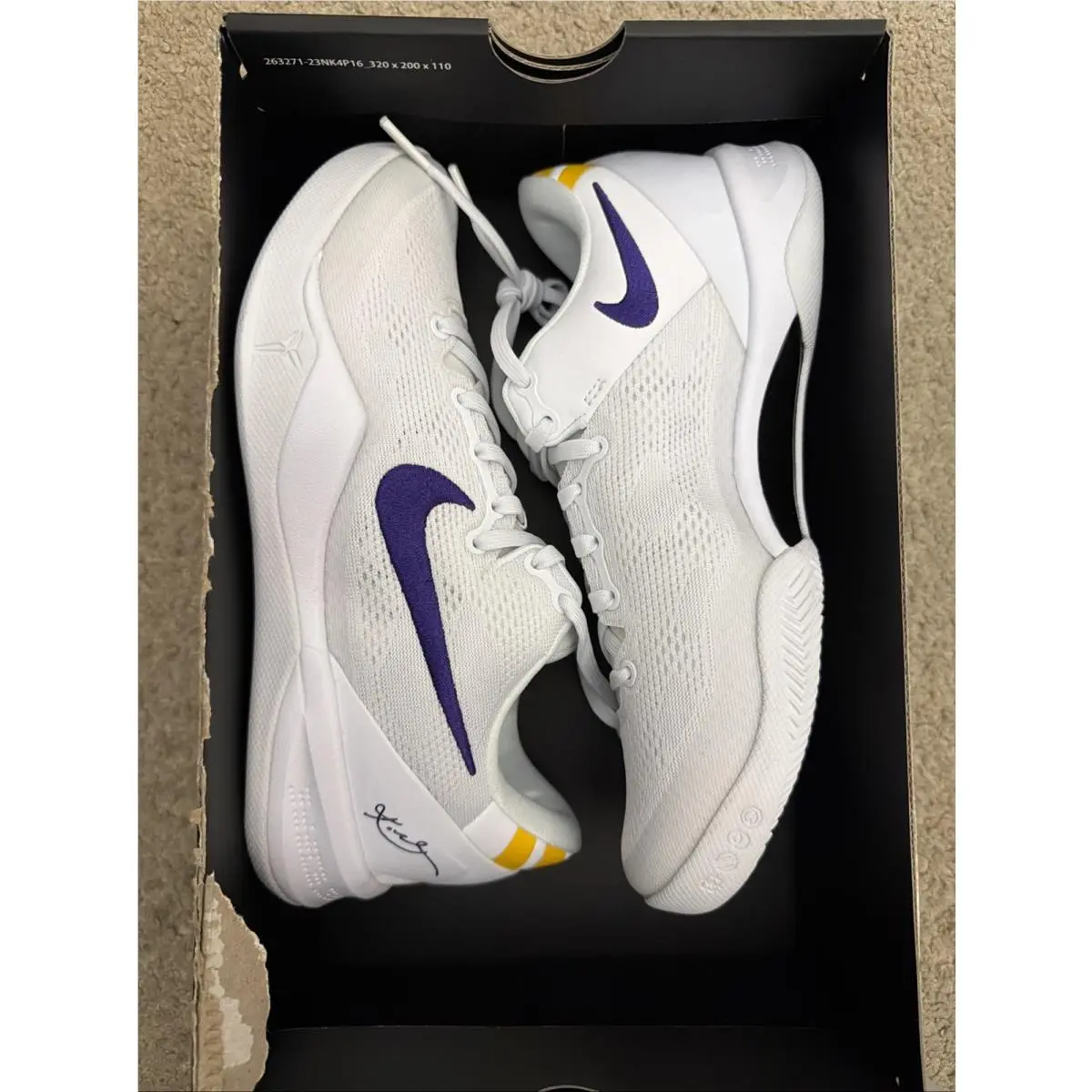 Nike shoes - Nike Kobe 8 - Kobe - HF9550-100 - White/Court Purple/University Gold 5