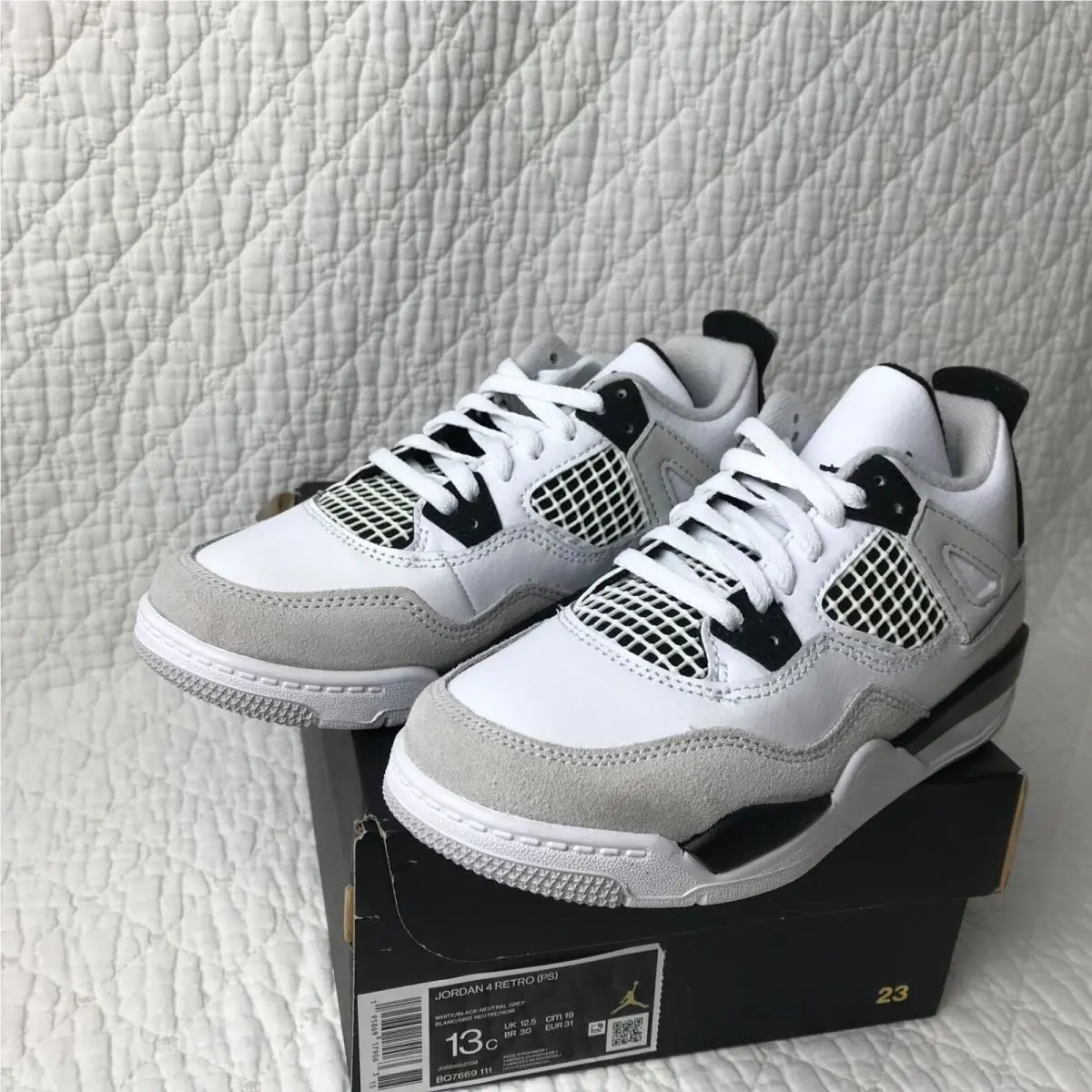 Nike shoes - Jordan 4 Retro - Retro - BQ7669-111 - White/Black-Neutral Grey 6