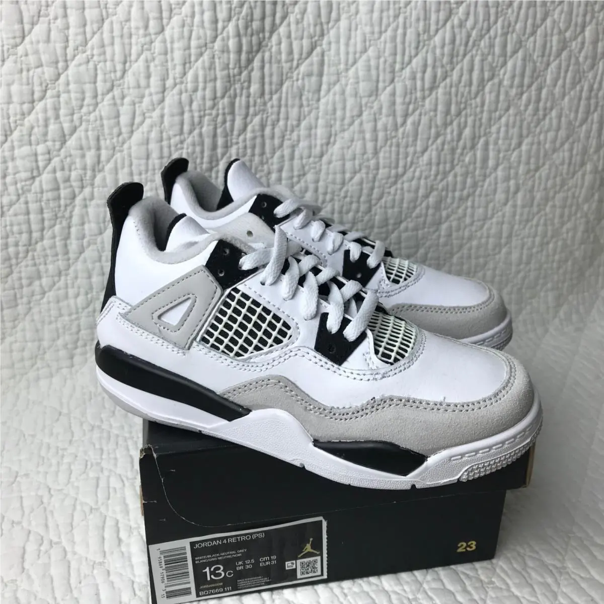 Nike shoes - Jordan 4 Retro - Retro - BQ7669-111 - White/Black-Neutral Grey 7