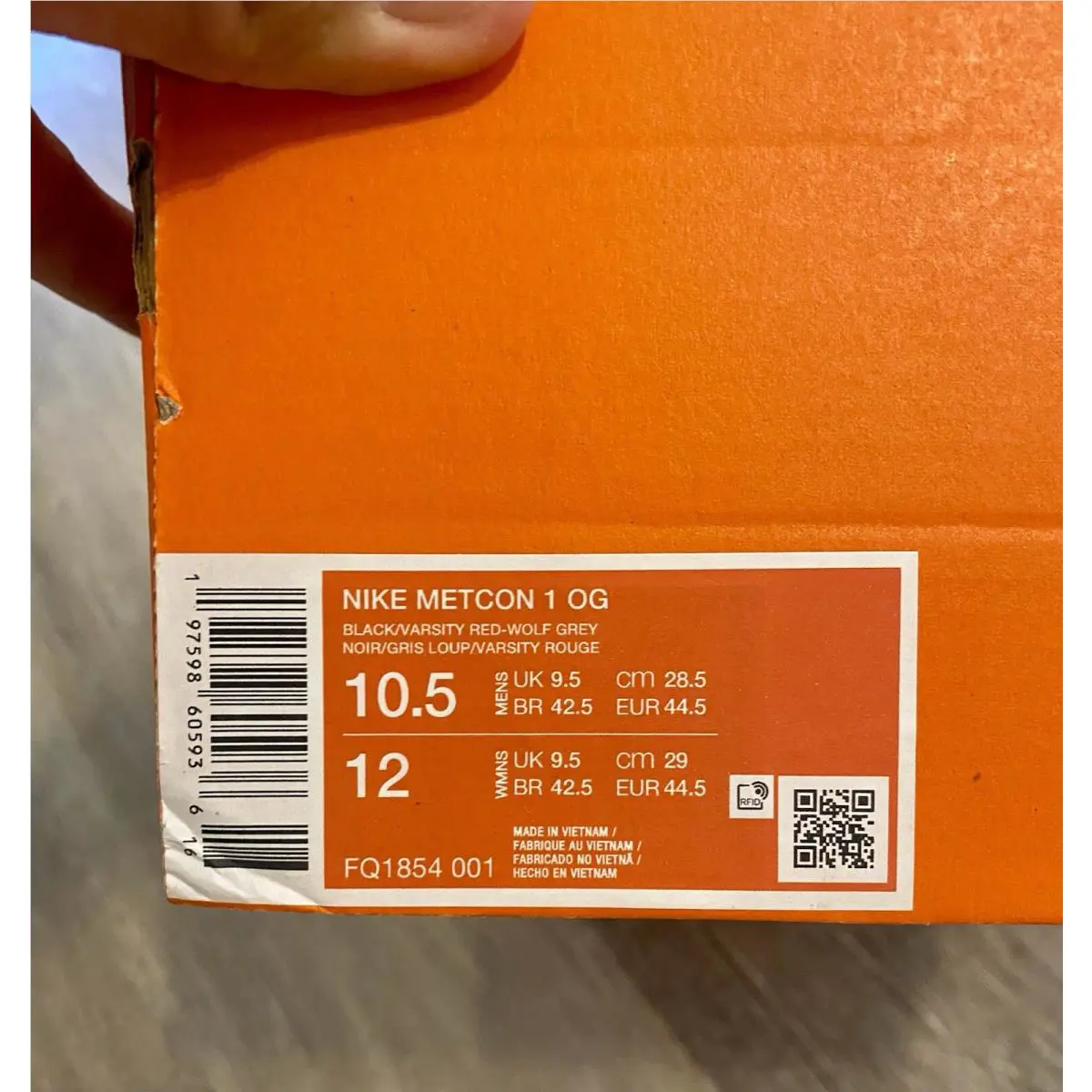 Nike shoes - Nike Metcon 1 - Metcon - FQ1854-001 - Black / Varsity Red / Wolf Grey (UPC: 197598605936) 10