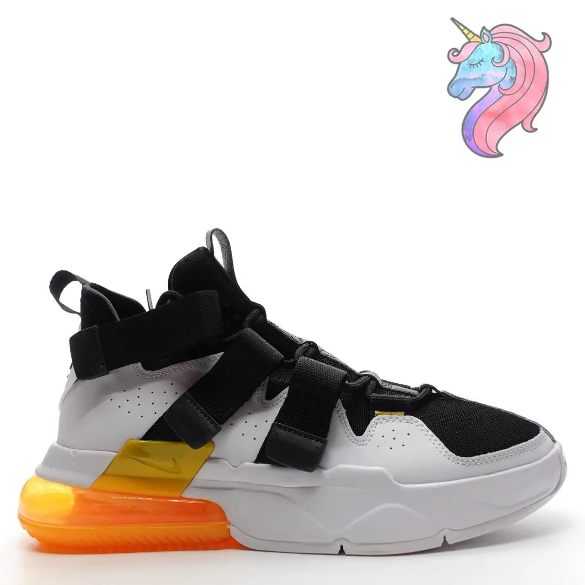Nike Air Edge 270 Basketball Shoes Black White Yellow AQ8764 001 Mens Size 9