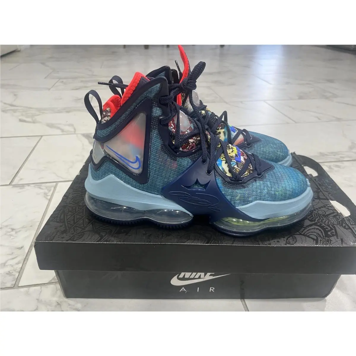 Nike shoes - Nike LeBron 19 - LeBron - CZ0203-400 - Blue/Blue/Red 0