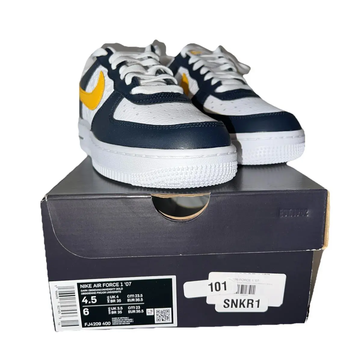 Nike shoes - Nike Air Force 1 - Air Force - FJ4209-400 - Dark Obsidian/ University Gold-White, Manufacturer: Dark Obsidian/ University Gold-White (UPC: 196605827453) 1
