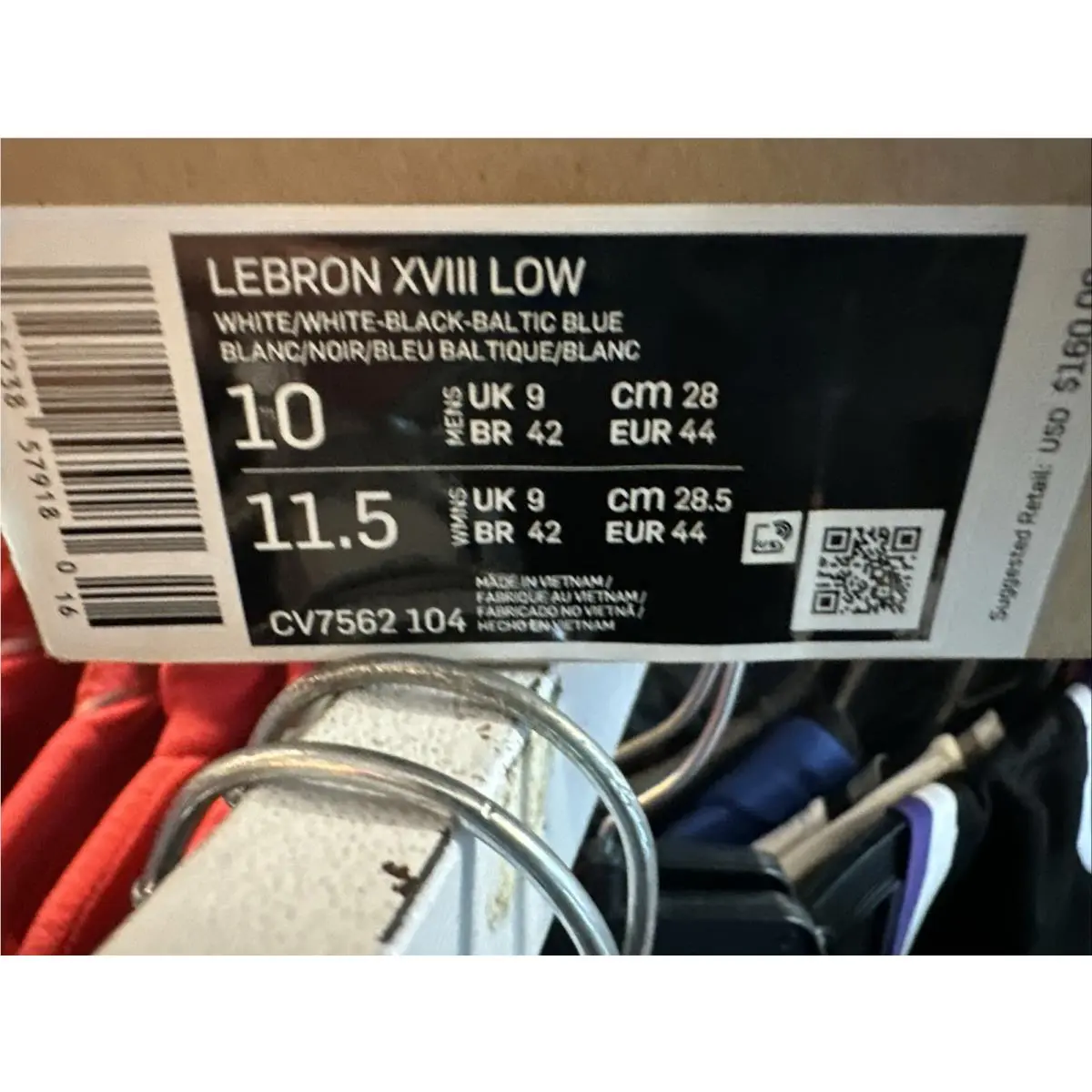 Nike shoes - Nike LeBron 18 - LeBron - CV7562-104 - White, Manufacturer: White/White/Black/Baltic Blue 3