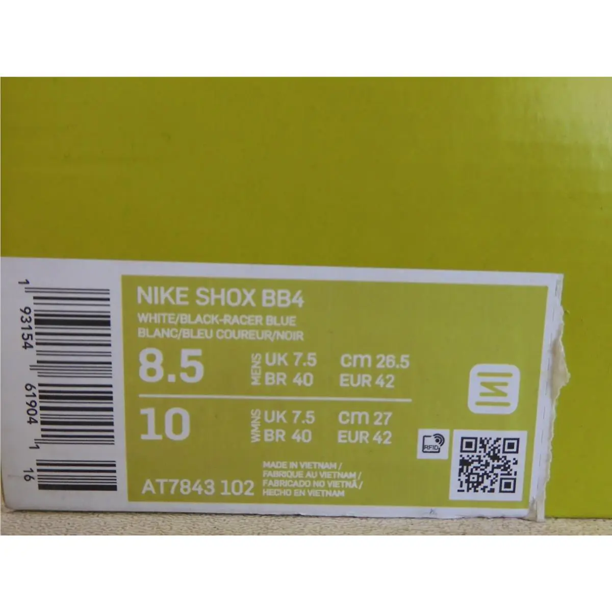 Nike shoes - Nike Shox BB4 - Shox - AT7843-102 - White (UPC: 193154619041) 3