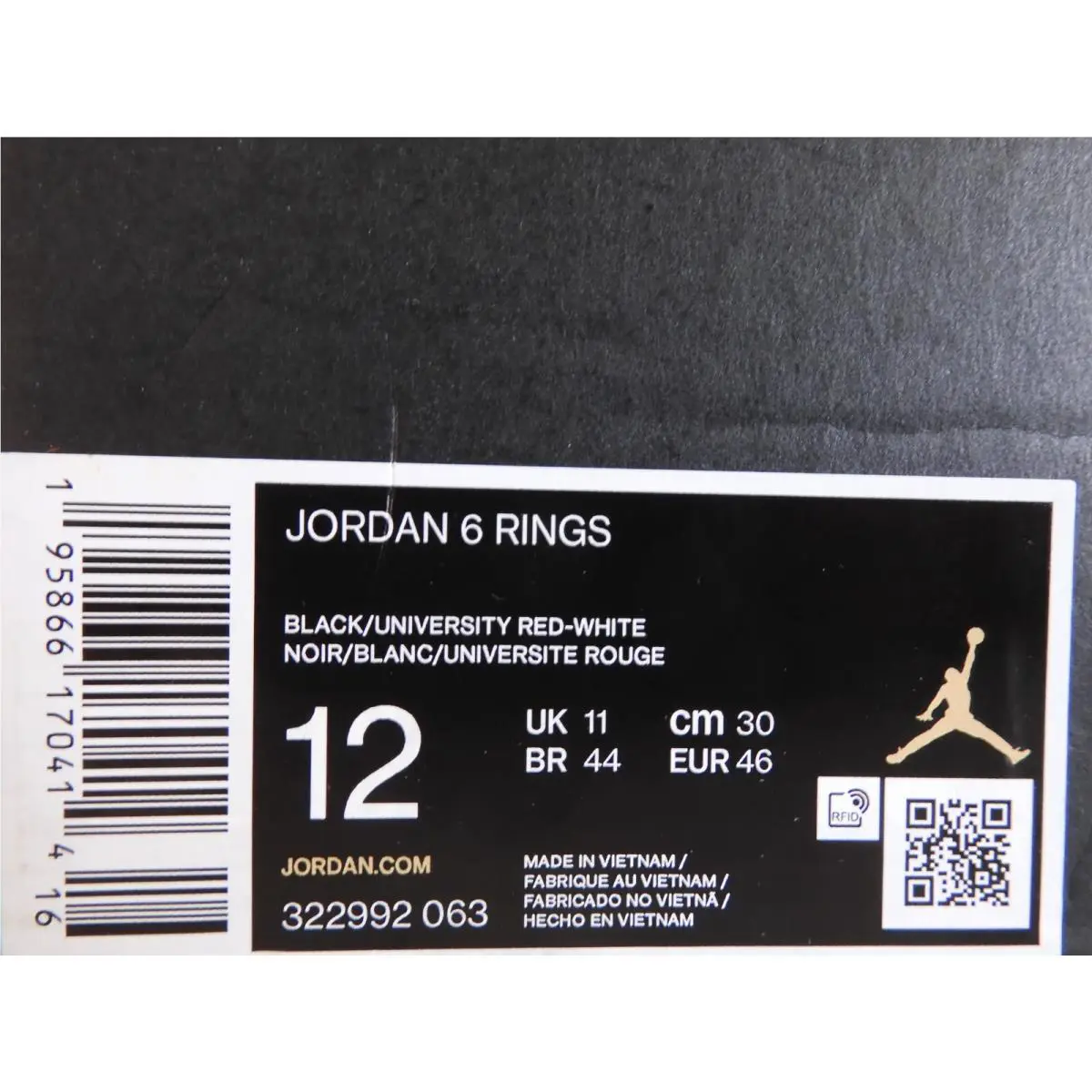 Nike shoes - Jordan 6 Rings - Rings - 322992-063 - Black (UPC: 195866170414) 3