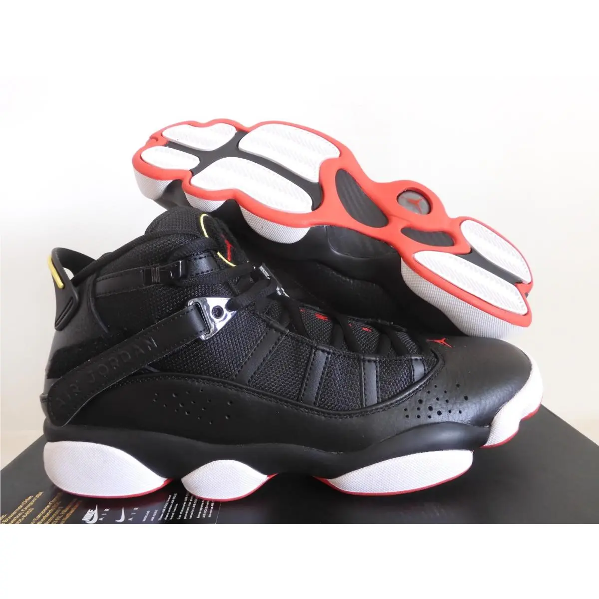 Nike Air Jordan 6 Rings Playoffs Black-university Red-white Sz 11.5 322992-063