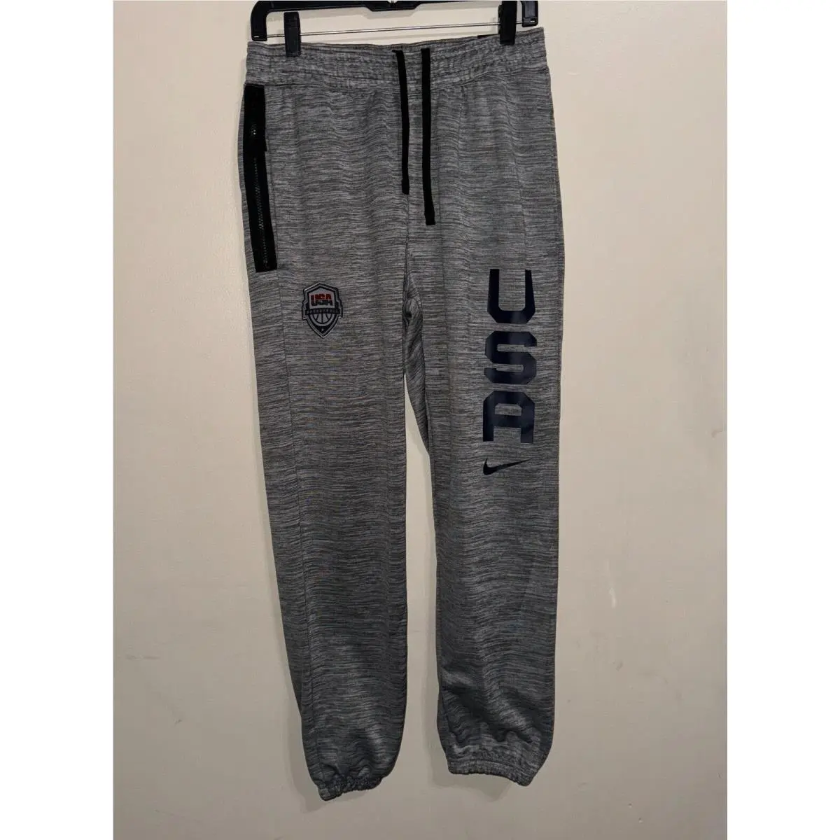 Nike Team Usa Tokyo Olympics Heather Grey Basketball Pants Mens S CD5379-063