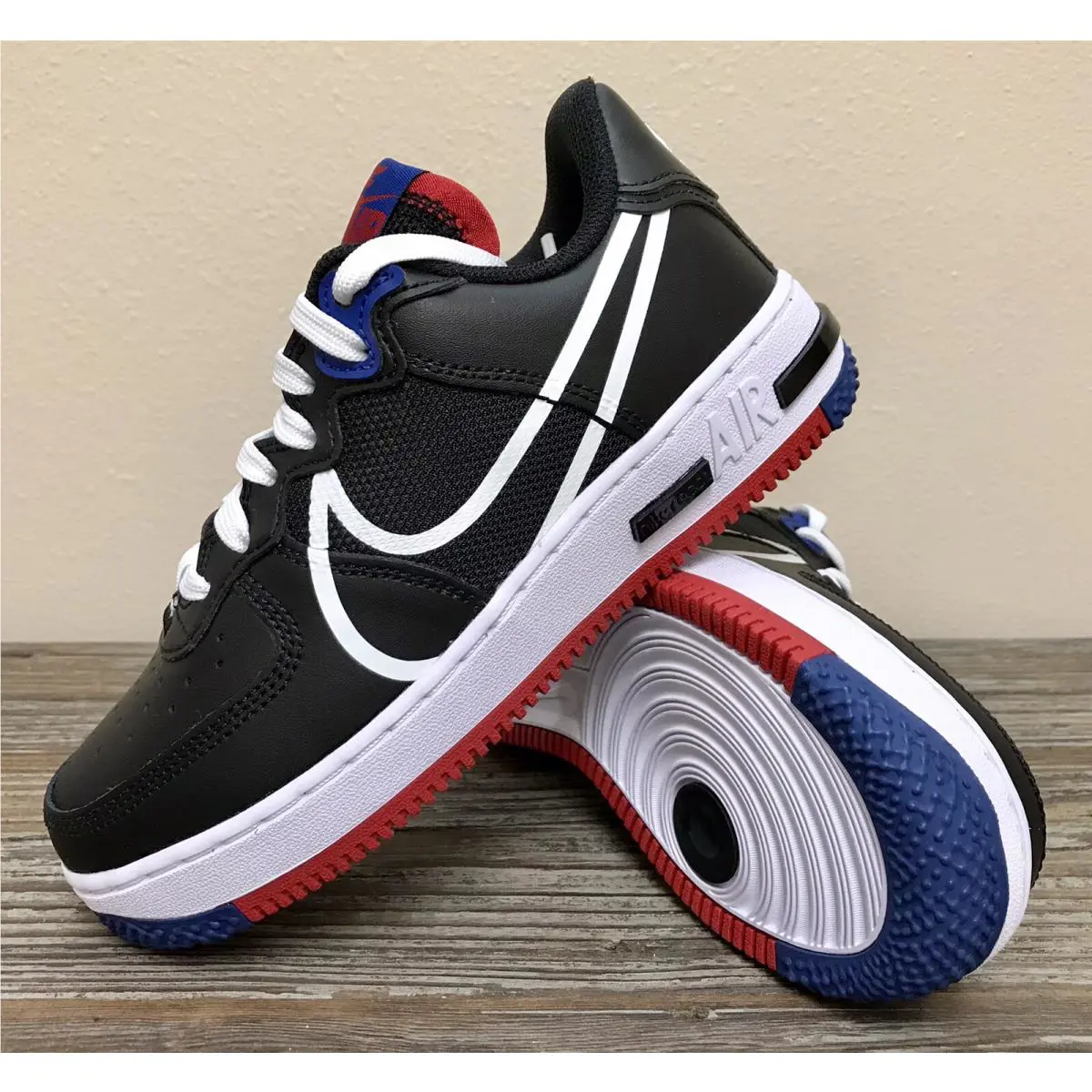 Nike shoes - Nike Air Force 1 React - CT1020-001 - Black/White-Gym Red-Gym Blue (UPC: 0193658039154) 9