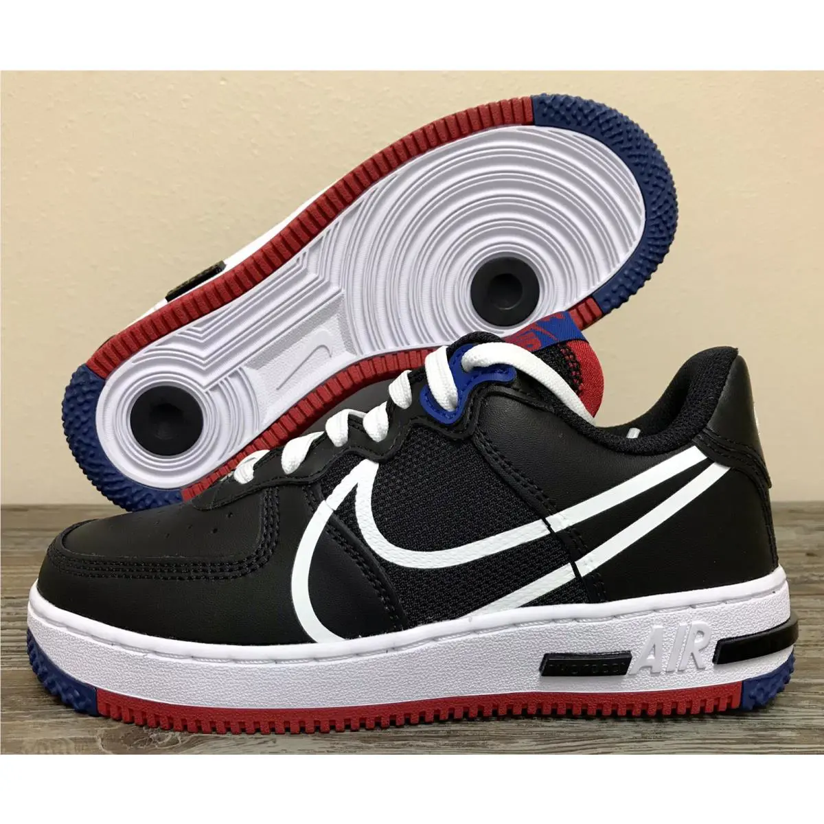 Nike shoes - Nike Air Force 1 React - CT1020-001 - Black/White-Gym Red-Gym Blue (UPC: 0193658039154) 10