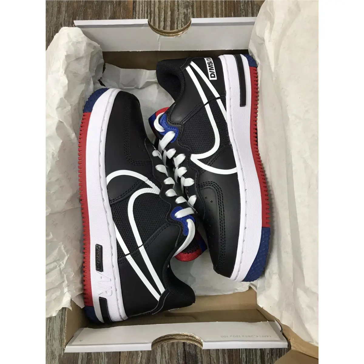 Nike shoes - Nike Air Force 1 React - CT1020-001 - Black/White-Gym Red-Gym Blue (UPC: 0193658039154) 0