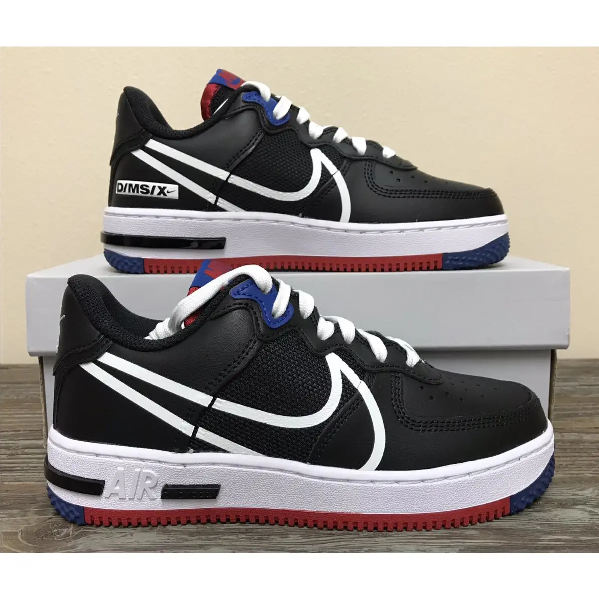 Nike shoes - Nike Air Force 1 React - CT1020-001 - Black/White-Gym Red-Gym Blue (UPC: 0193658039154) 1