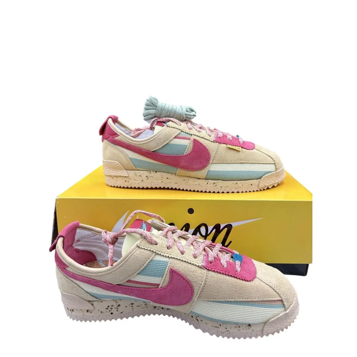 Nike Cortez SP Union Sesame Pink Clay Shoes Mens 8.5 Multicolor DR1413-200 - Multicolor
