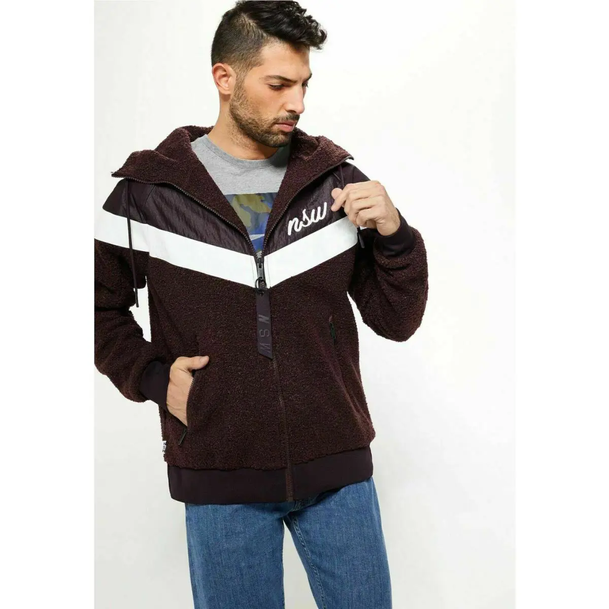 Nike clothing - Nike Sportswear Sherpa Windrunner - Sportswear Sherpa Windrunner - 930316 659 - Burgundy Ash & Burgundy Crush & Summit White 2