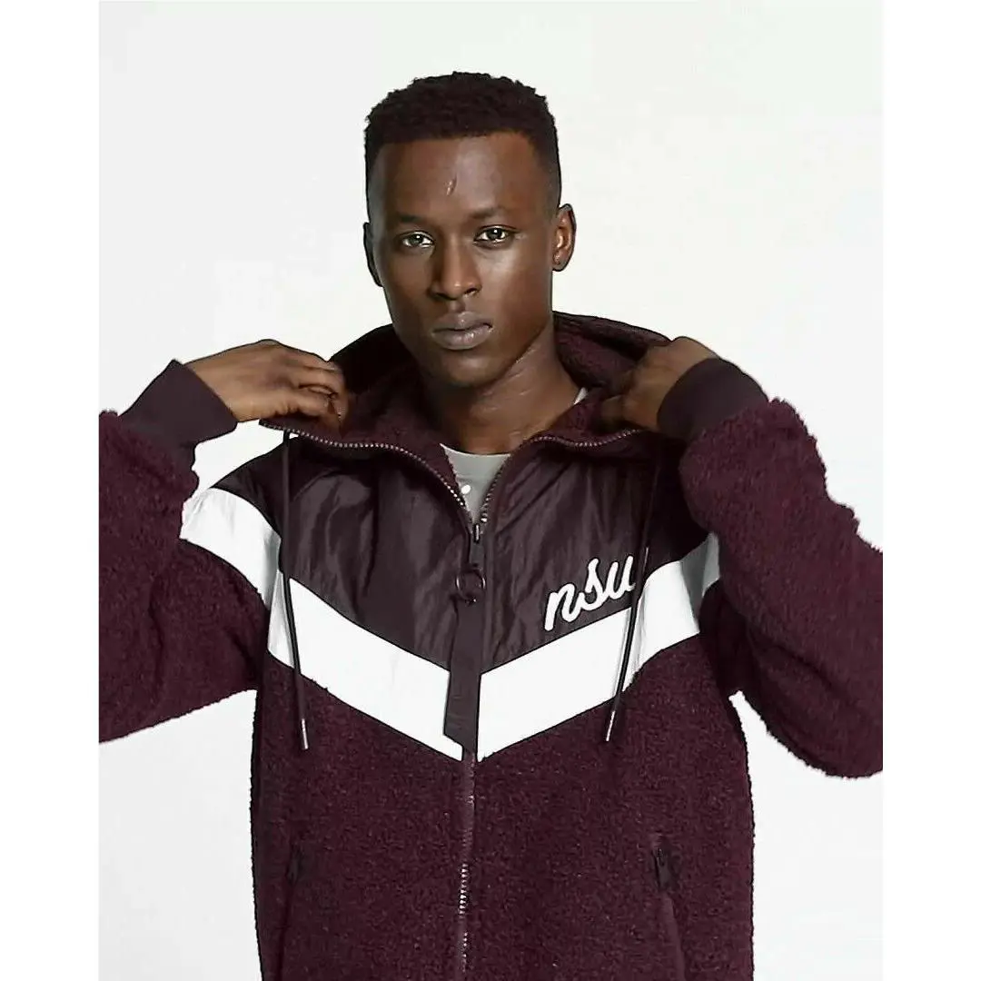 Nike clothing - Nike Sportswear Sherpa Windrunner - Sportswear Sherpa Windrunner - 930316 659 - Burgundy Ash & Burgundy Crush & Summit White 3