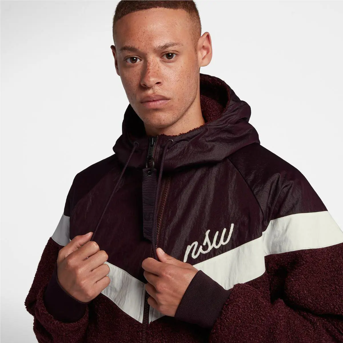 Nike clothing - Nike Sportswear Sherpa Windrunner - Sportswear Sherpa Windrunner - 930316 659 - Burgundy Ash & Burgundy Crush & Summit White 4