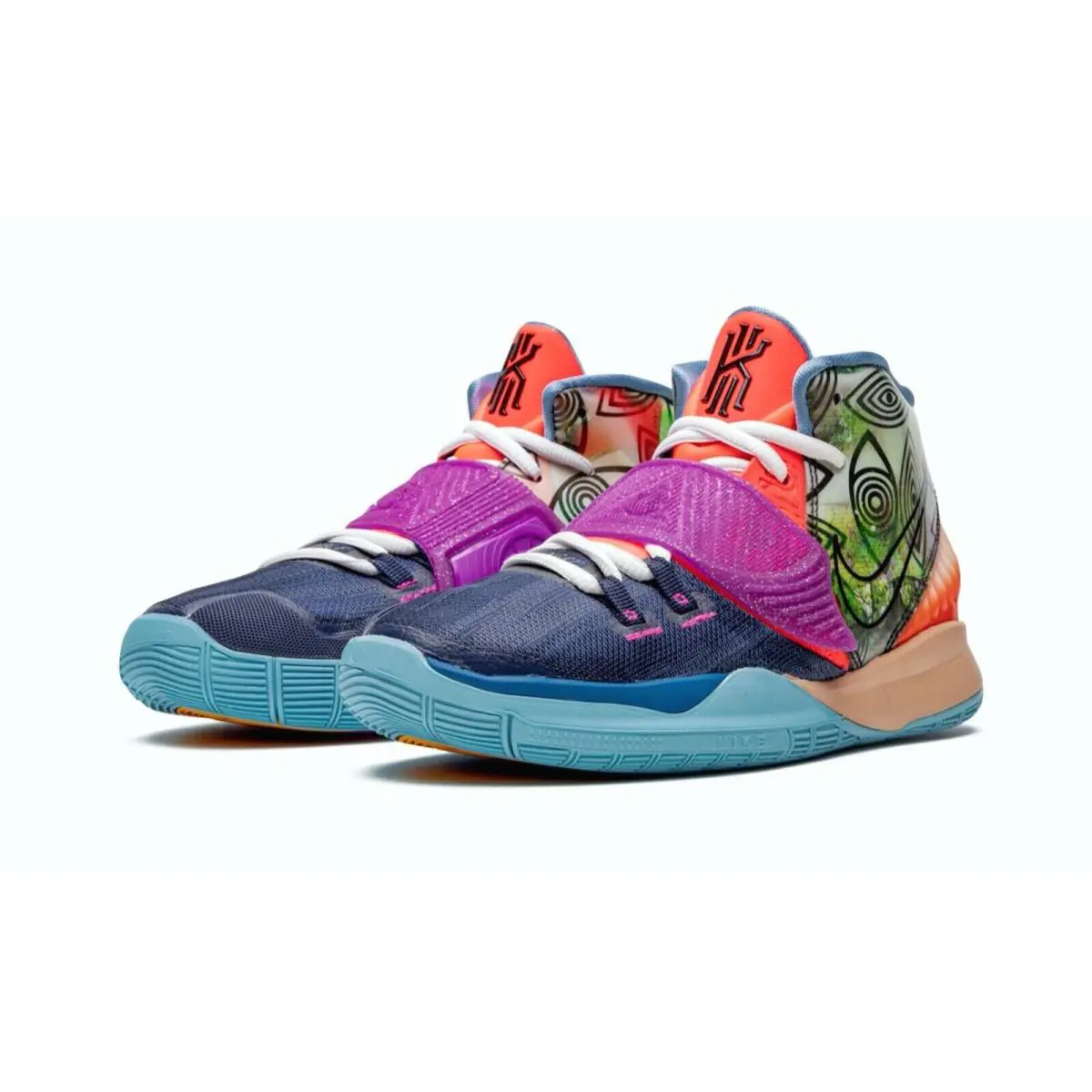 Nike Kyrie 6 Pre Heat GS `heal The World` Shoe Yth Sz 5Y / Wmn Sz 6.5 CV5574-403 - Blue Pink