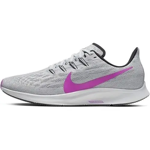 Nike Men`s Air Zoom Pegasus 36 Running Shoes Pure Platinum/hyper Violet 9.5