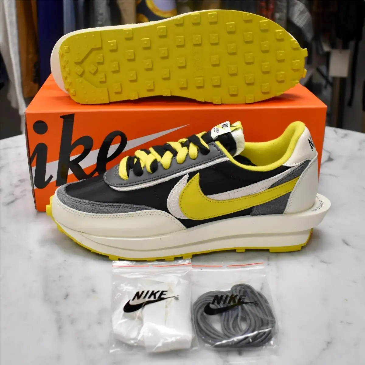 Nike Sacai Undercover Ldwaffle LD Waffle Sneakers Black Citron 9