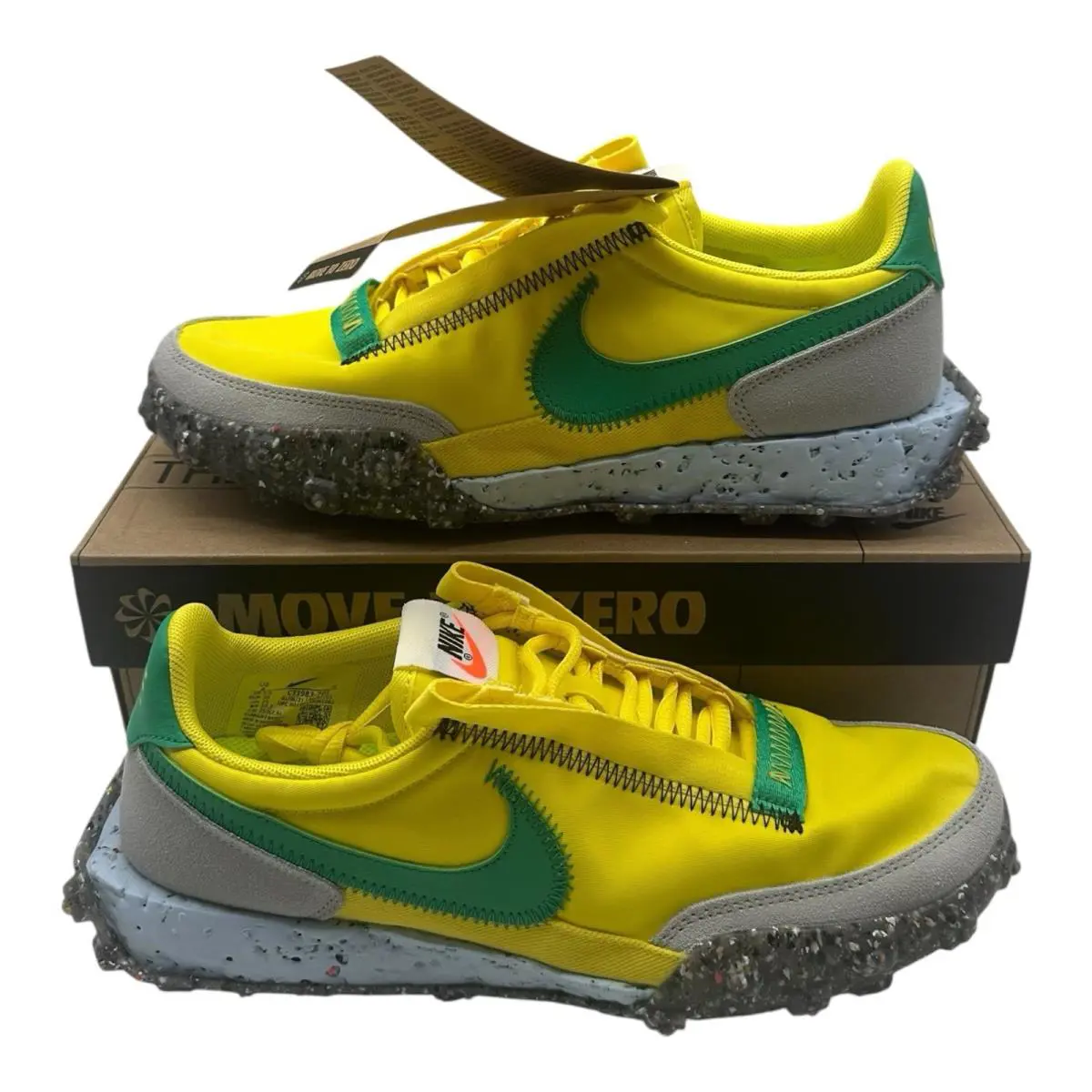 Nike Waffle Racer Crater Shoes Womens 6 Yellow Roma Green Sneakers CT1983-701 - Yellow