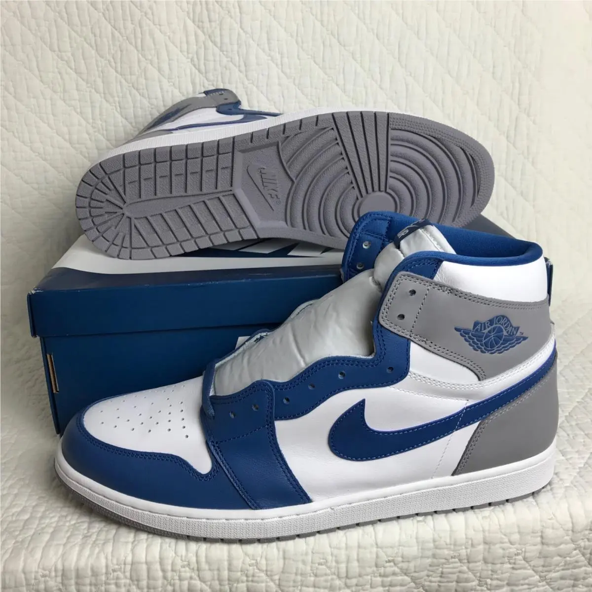 Nike shoes - Nike Air Jordan 1 - Air - DZ5485-410 - True blue/White Cement Grey, Manufacturer: Cement Gray, True Blue, White 1