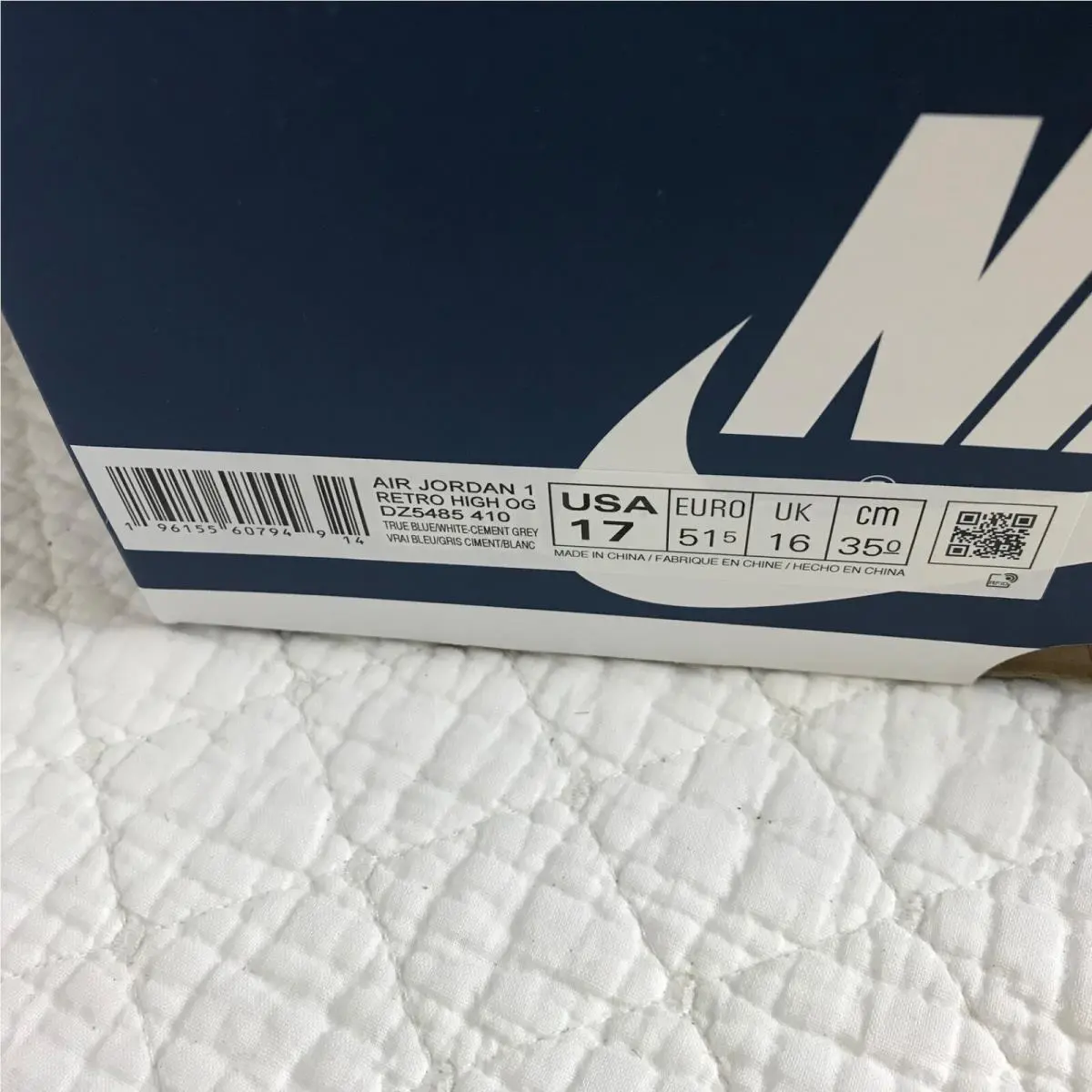 Nike shoes - Nike Air Jordan 1 - Air - DZ5485-410 - True blue/White Cement Grey, Manufacturer: Cement Gray, True Blue, White 10
