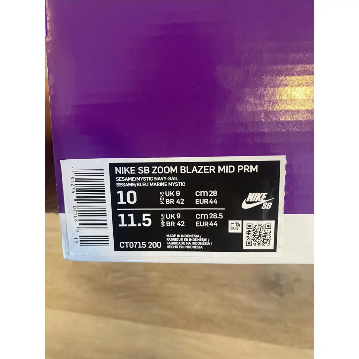 Nike shoes - Nike SB Zoom Blazer Mid PRM - CT0715-200 - Seseme-Mystic Navy-Sail (UPC: 194276071069) 10