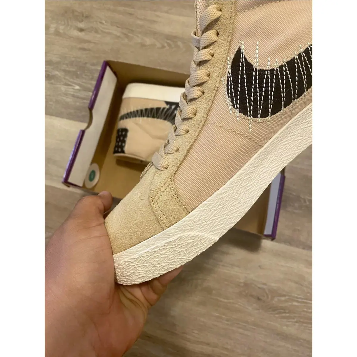 Nike shoes - Nike SB Zoom Blazer Mid PRM - CT0715-200 - Seseme-Mystic Navy-Sail (UPC: 194276071069) 2