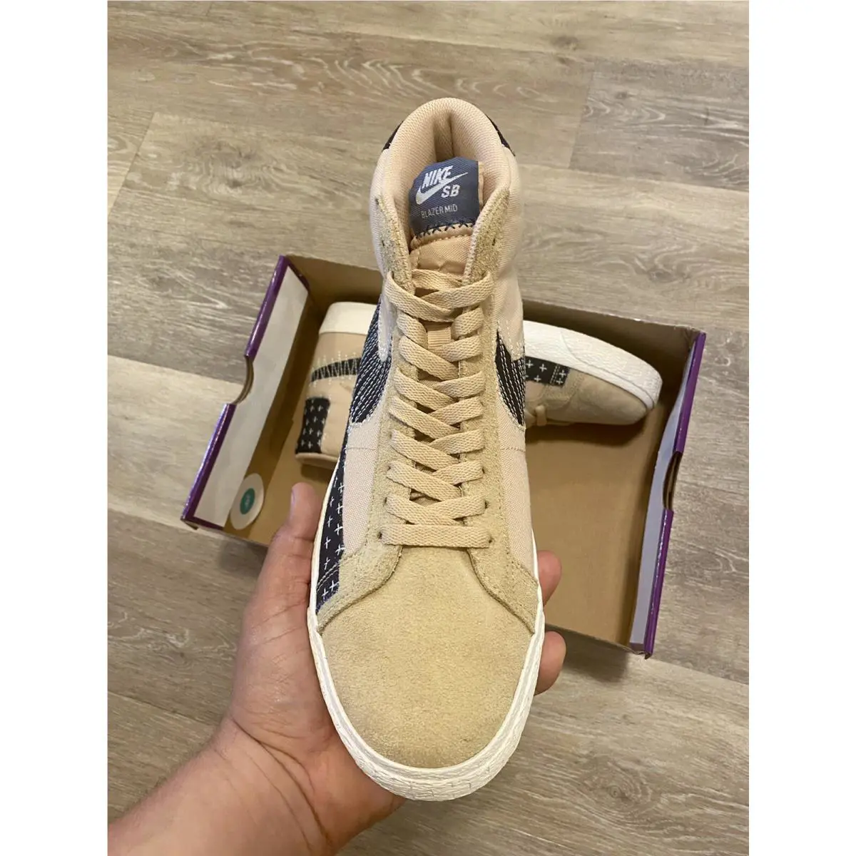 Nike shoes - Nike SB Zoom Blazer Mid PRM - CT0715-200 - Seseme-Mystic Navy-Sail (UPC: 194276071069) 4