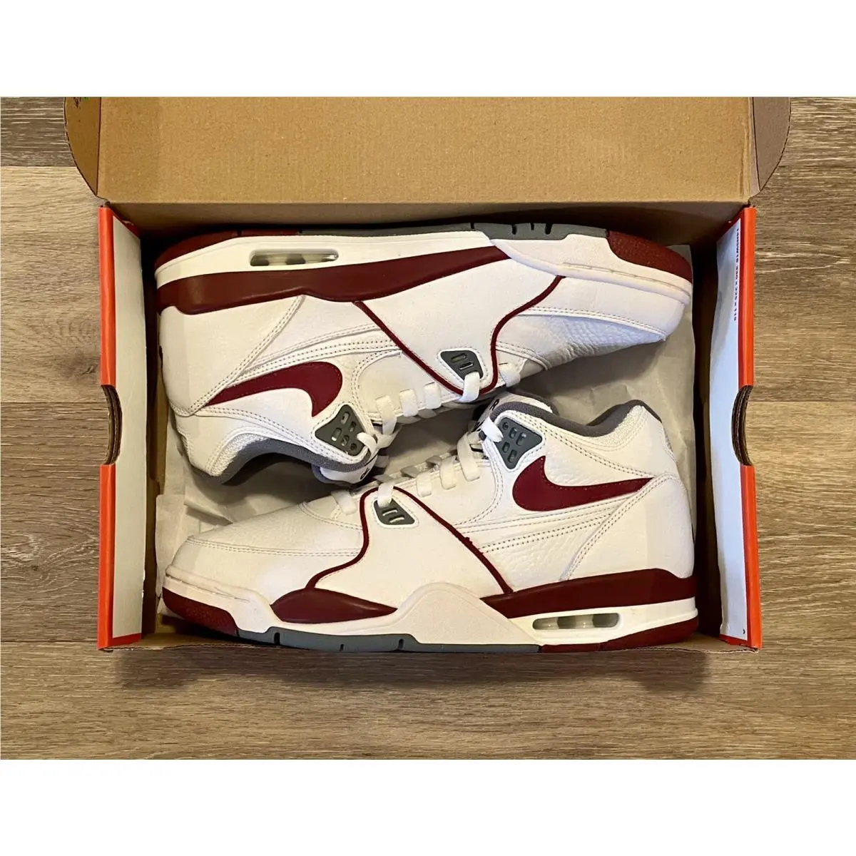 Nike Air Flight 89 White Team Red Smoke Grey DD1173-100 Men`s Size 11.5