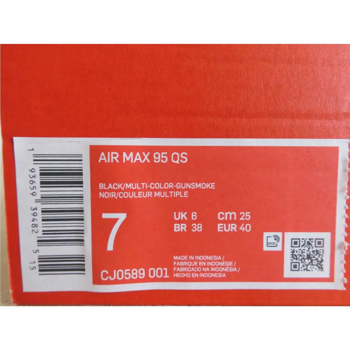 Nike shoes - Nike Air Max 95 - Air Max - CJ0589-001 - Black (UPC: 193659394825) 3
