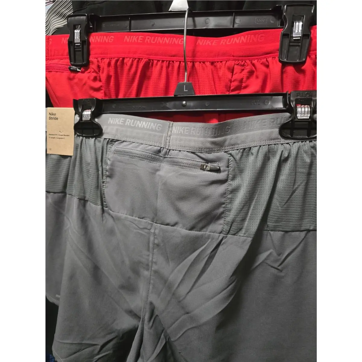 2-Nike Stride Dri-fit 5 2-in-1 Running Shorts Men`s Red Gray FN2992-657+084 LG