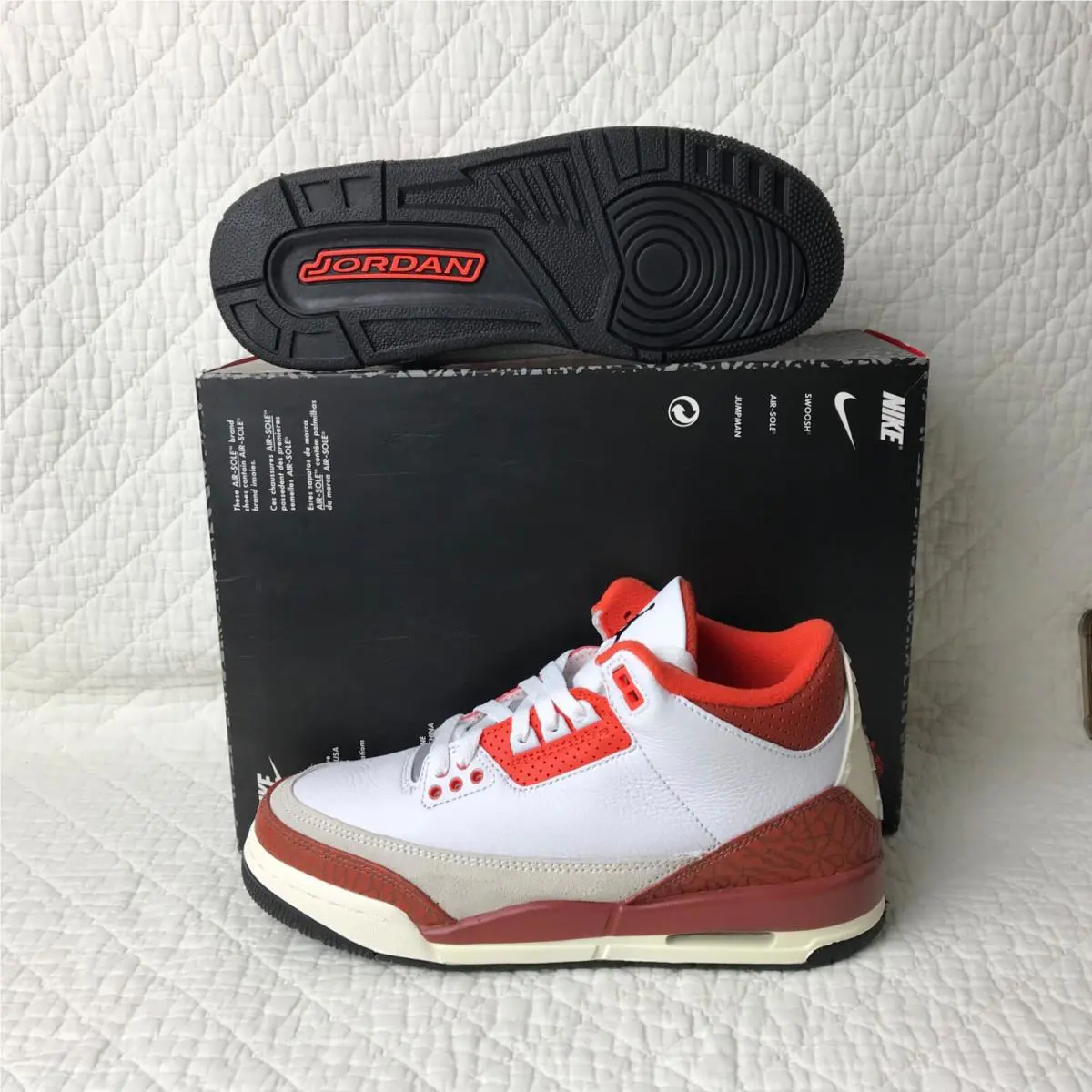 Nike shoes - Jordan Air 3 Retro GS - DV7028-108 - White/Black-Marts Stone 2