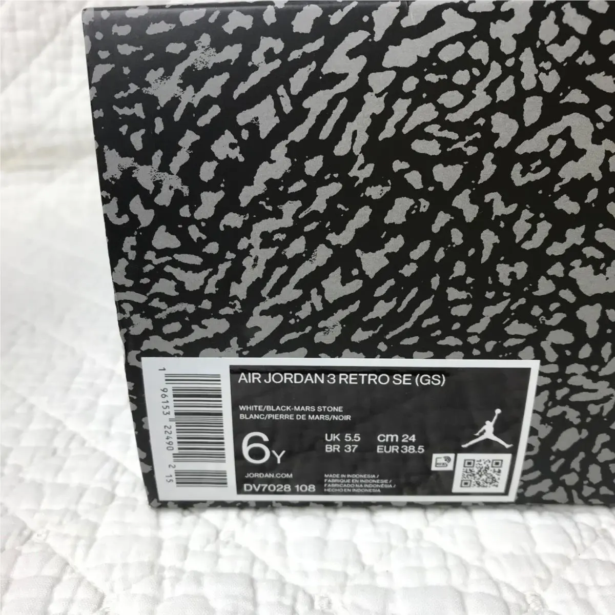 Nike shoes - Jordan Air 3 Retro GS - DV7028-108 - White/Black-Marts Stone 9