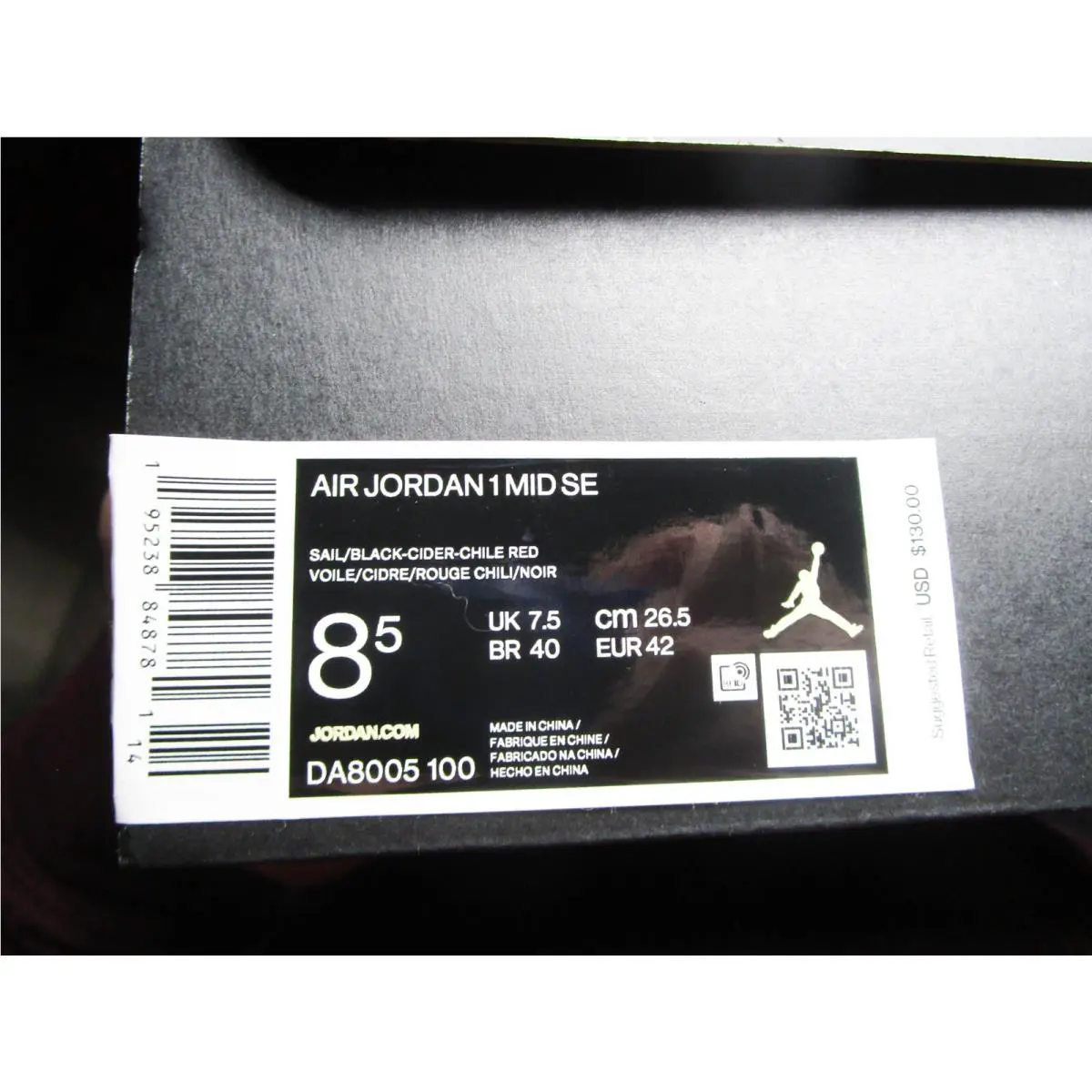 Nike shoes - Nike Air Jordan 1 - Air - DA8005100 - Multicolor, Manufacturer: SAIL/BLACK/CIDER/CHILE RED 7