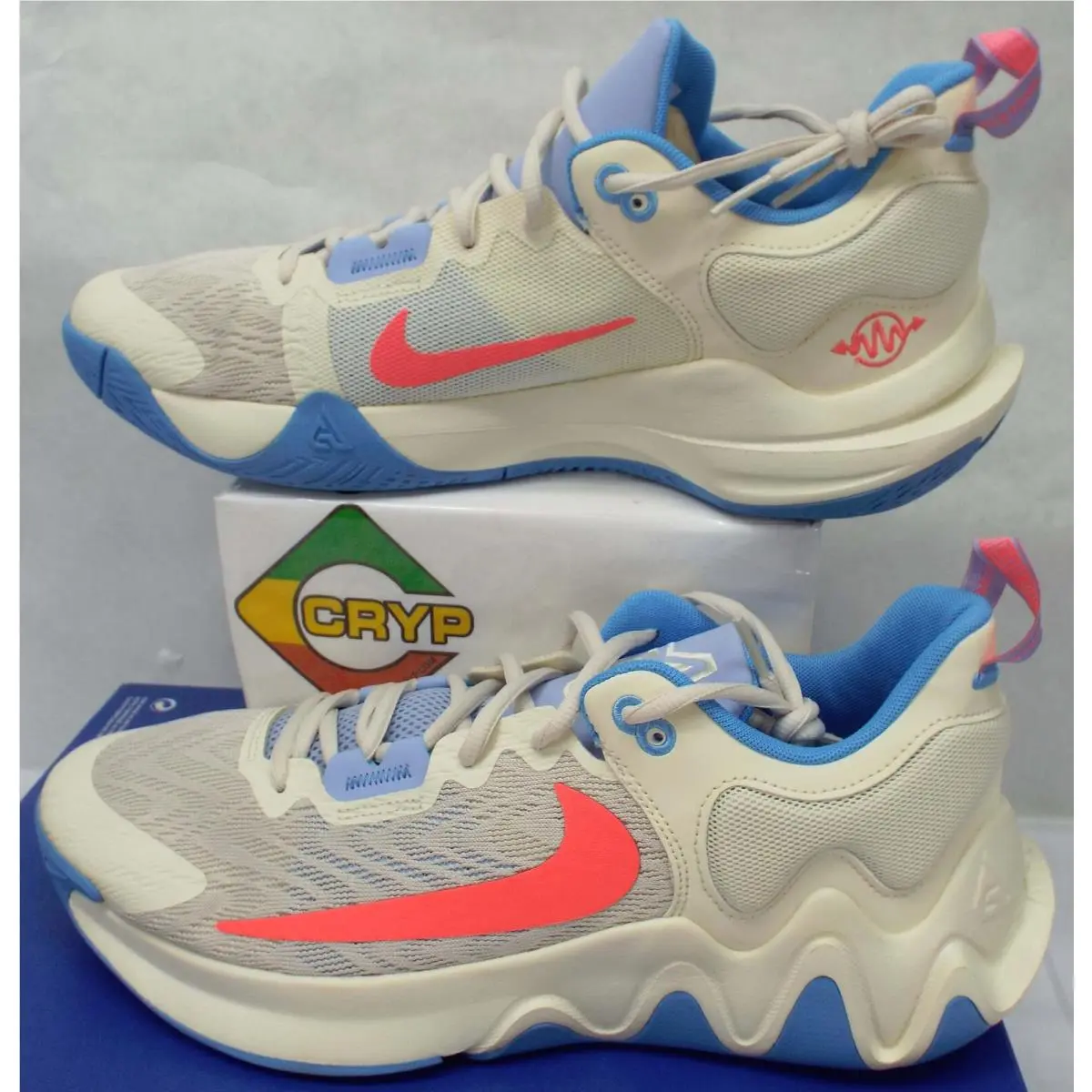 Mens 12 Nike Giannis Immortality 2 Coconut Milk Hot Punch Shoes DM0825-103