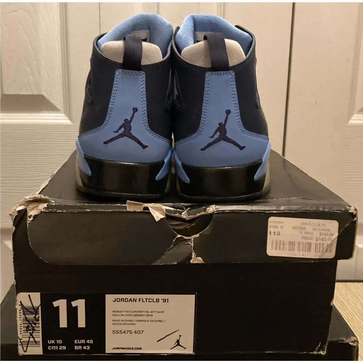 Nike shoes - Air Jordan Flight Club 91 - 555475 407 - MDNGHT NVY/UNVRSTY BL-MTT SLVR (UPC: 191885330044) 2