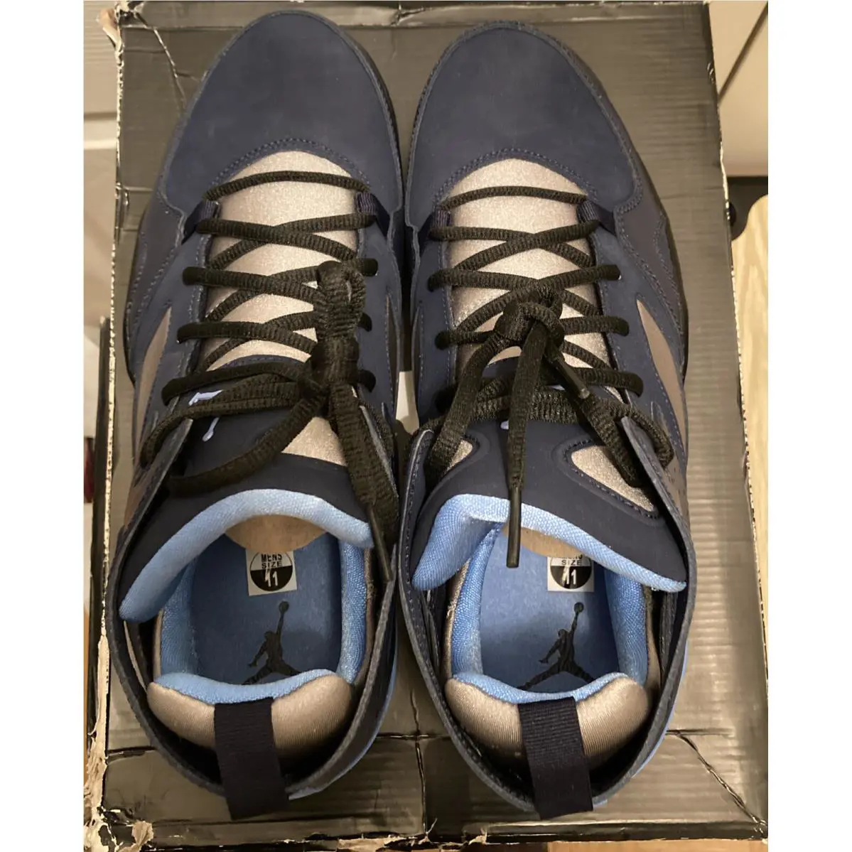 Nike shoes - Air Jordan Flight Club 91 - 555475 407 - MDNGHT NVY/UNVRSTY BL-MTT SLVR (UPC: 191885330044) 3