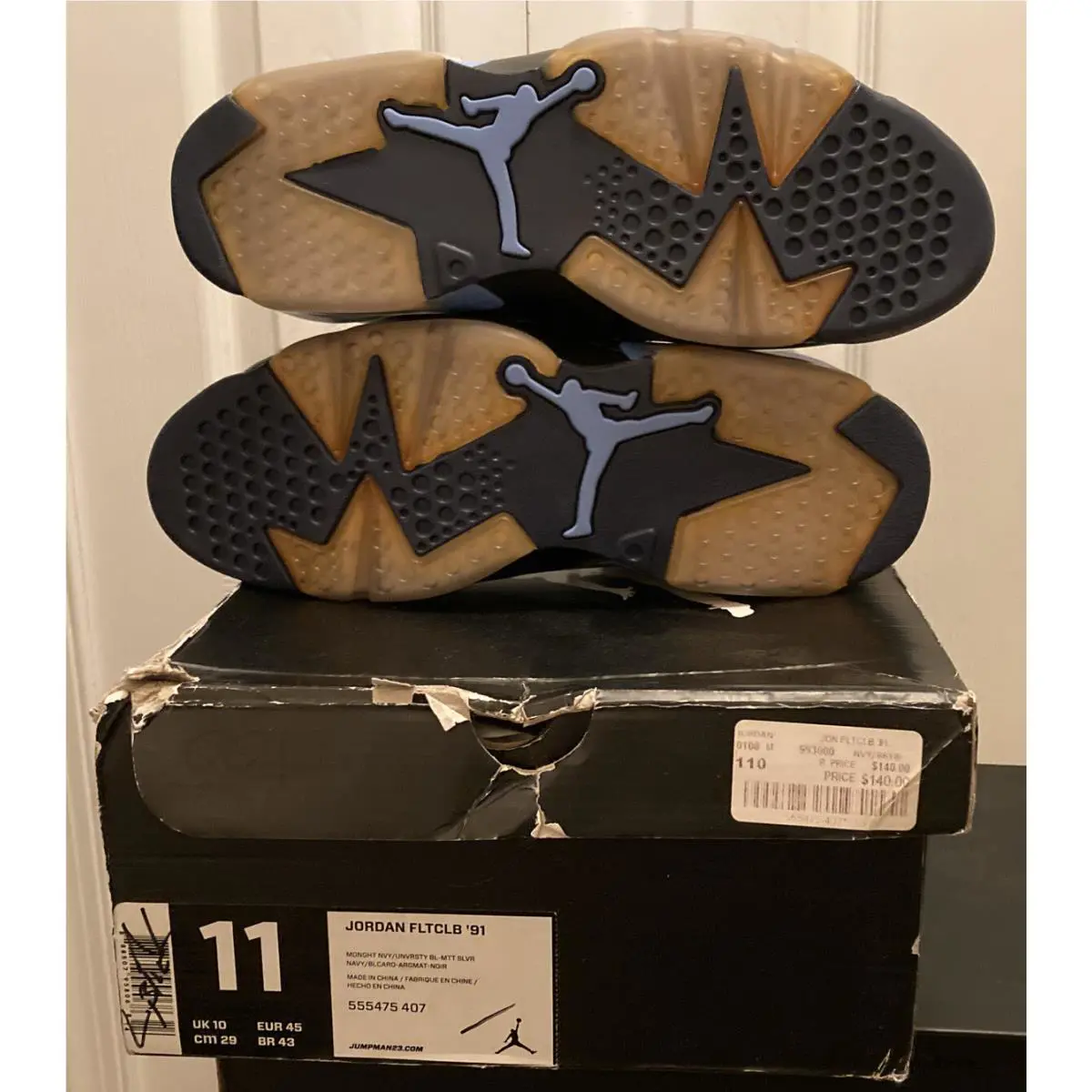 Nike shoes - Air Jordan Flight Club 91 - 555475 407 - MDNGHT NVY/UNVRSTY BL-MTT SLVR (UPC: 191885330044) 6