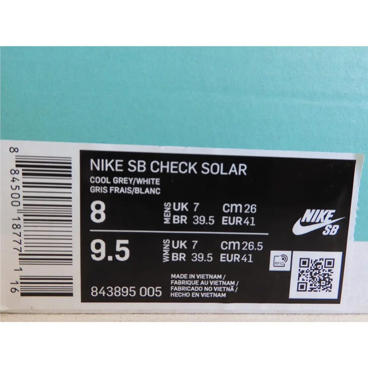Nike shoes - Nike SB Check Solar - Check Solar - 843895-005 - Gray (UPC: 884500187771) 3