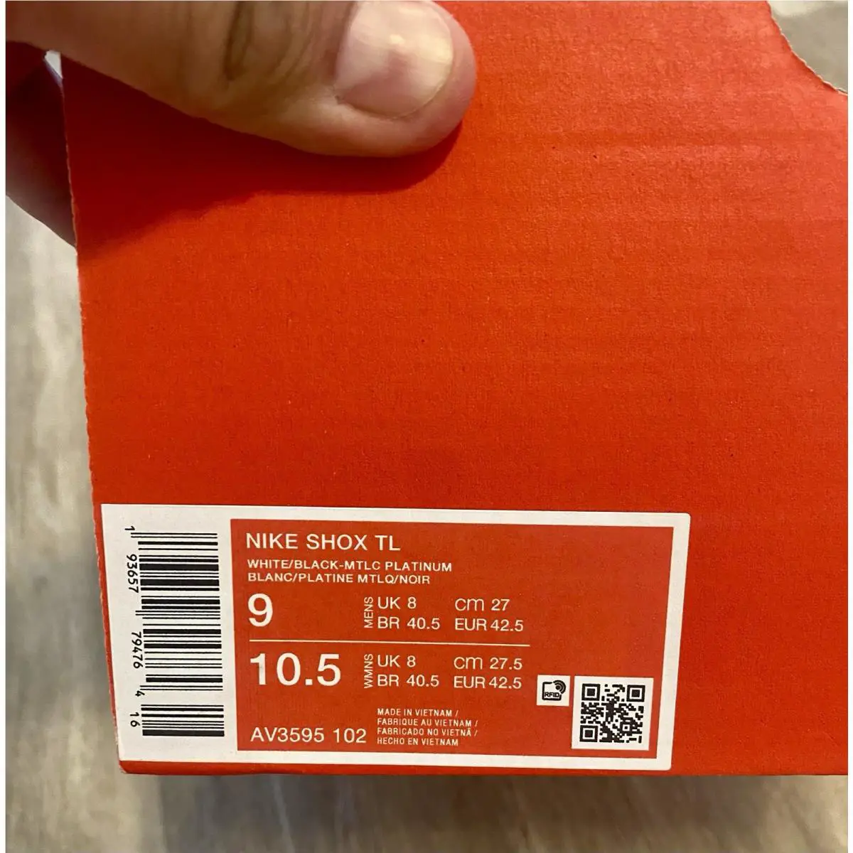 Nike shoes - Nike Shox TL - Shox - AV3595-102 - White / Metallic Platinum / Black (UPC: 193657794764) 10
