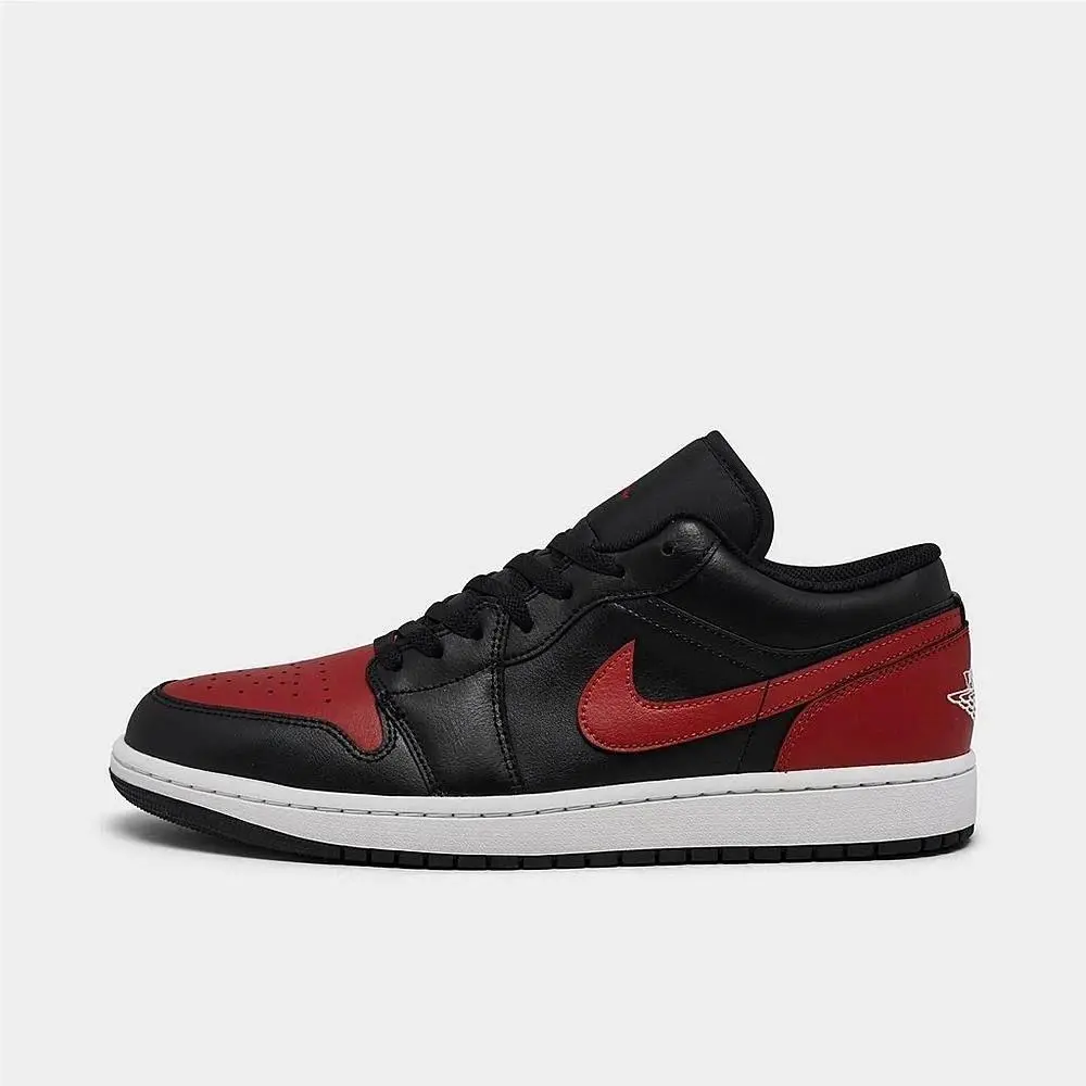 Nike Air Jordan 1 Low Bred Black Red White 553558-067 Men`s Size 10.5