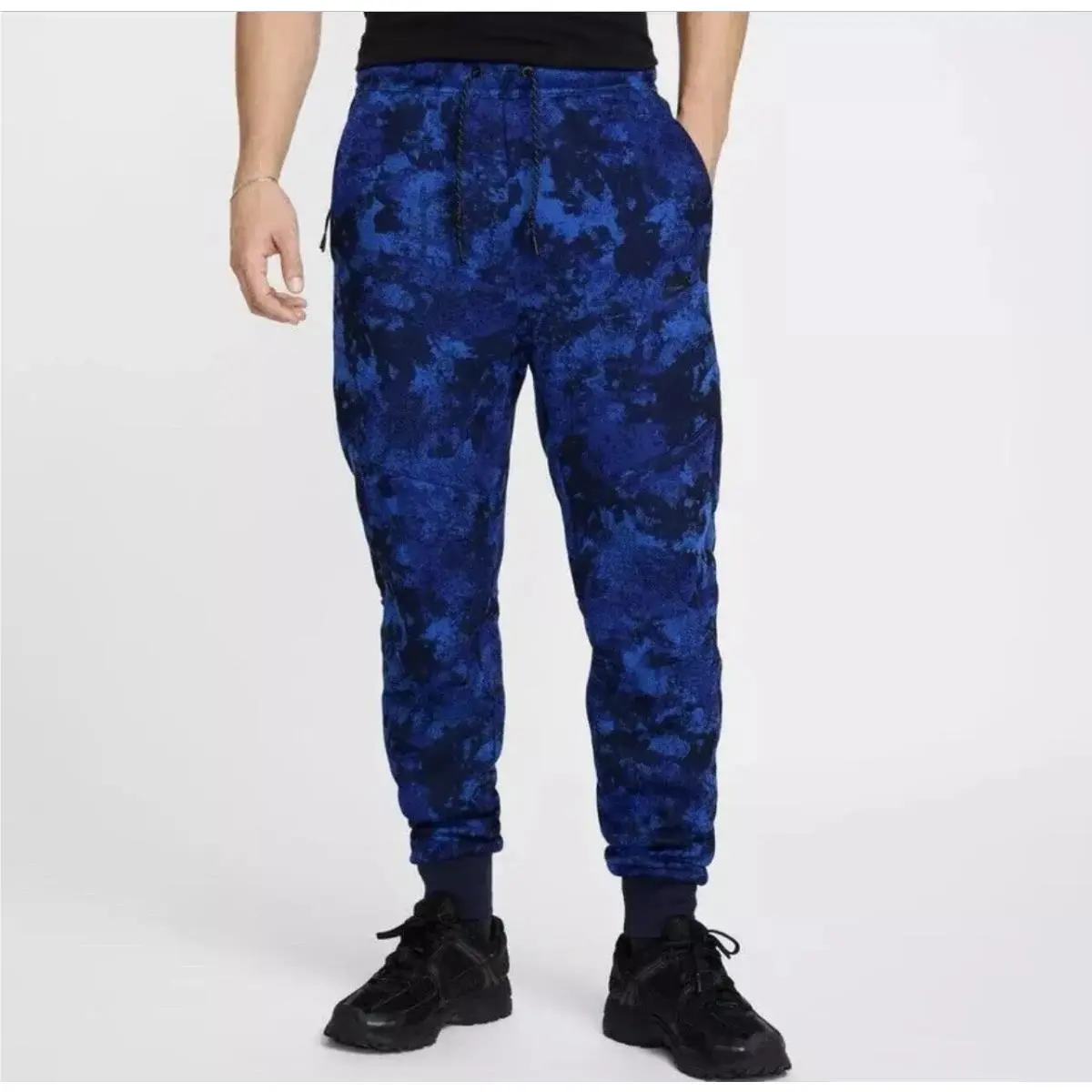Nike Tech Fleece Joggers Royal Blue Camo Black S Men HV5053-480