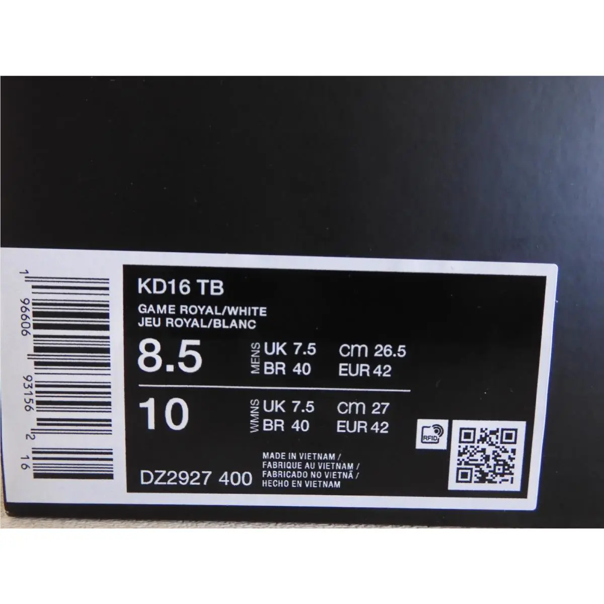 Nike shoes - Nike KD 16 - DZ2927-400 - Blue, Manufacturer: Game Royal/White (UPC: 196606931562) 3