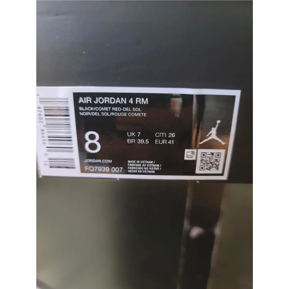 Nike shoes - Air Jordan 4 RM - Air - FQ7939-007 - Black/Yellow (UPC: 197602864960) 8