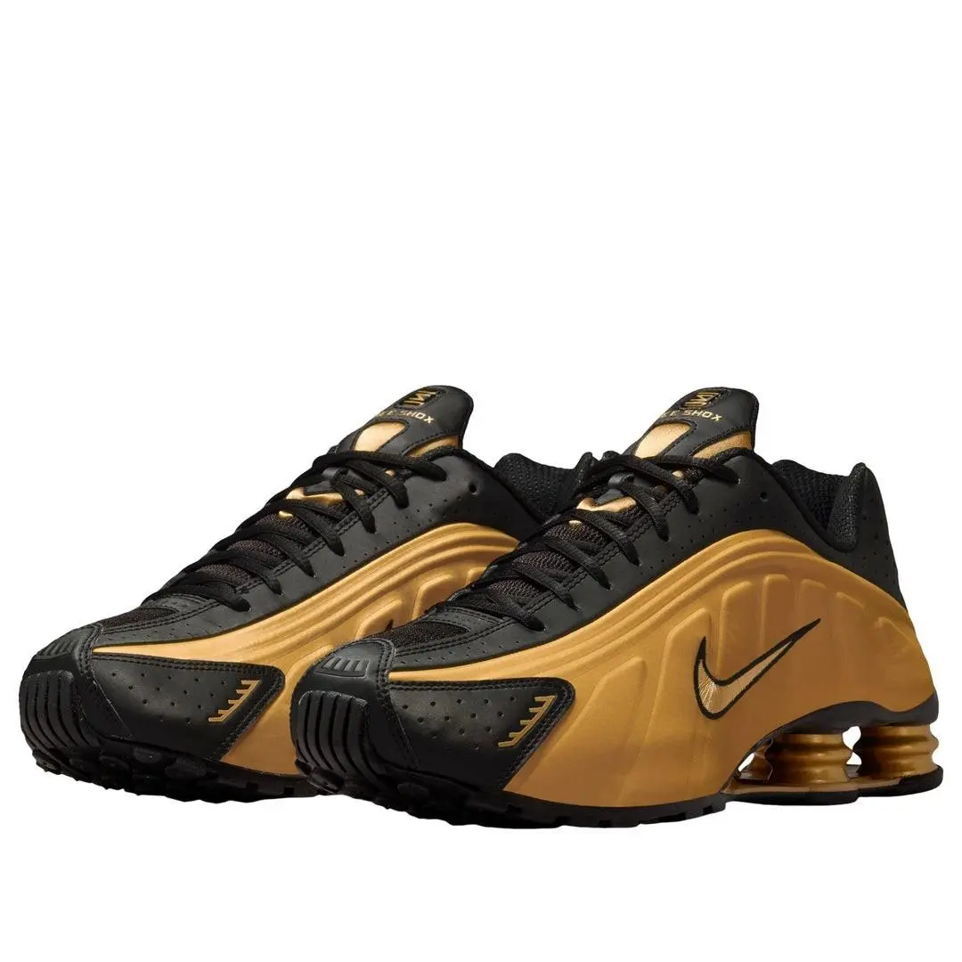 Men`s Size 6.5 Nike Shox R4 Metallic Gold Black 2025 HQ1988-700 Women`s 8