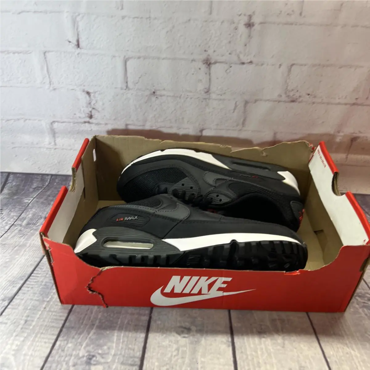 Nike shoes - Nike Air Max 90 - Air Max - DH4095-001 - Black University Red Dark Grey, Manufacturer: Black University Red Dark Grey 8